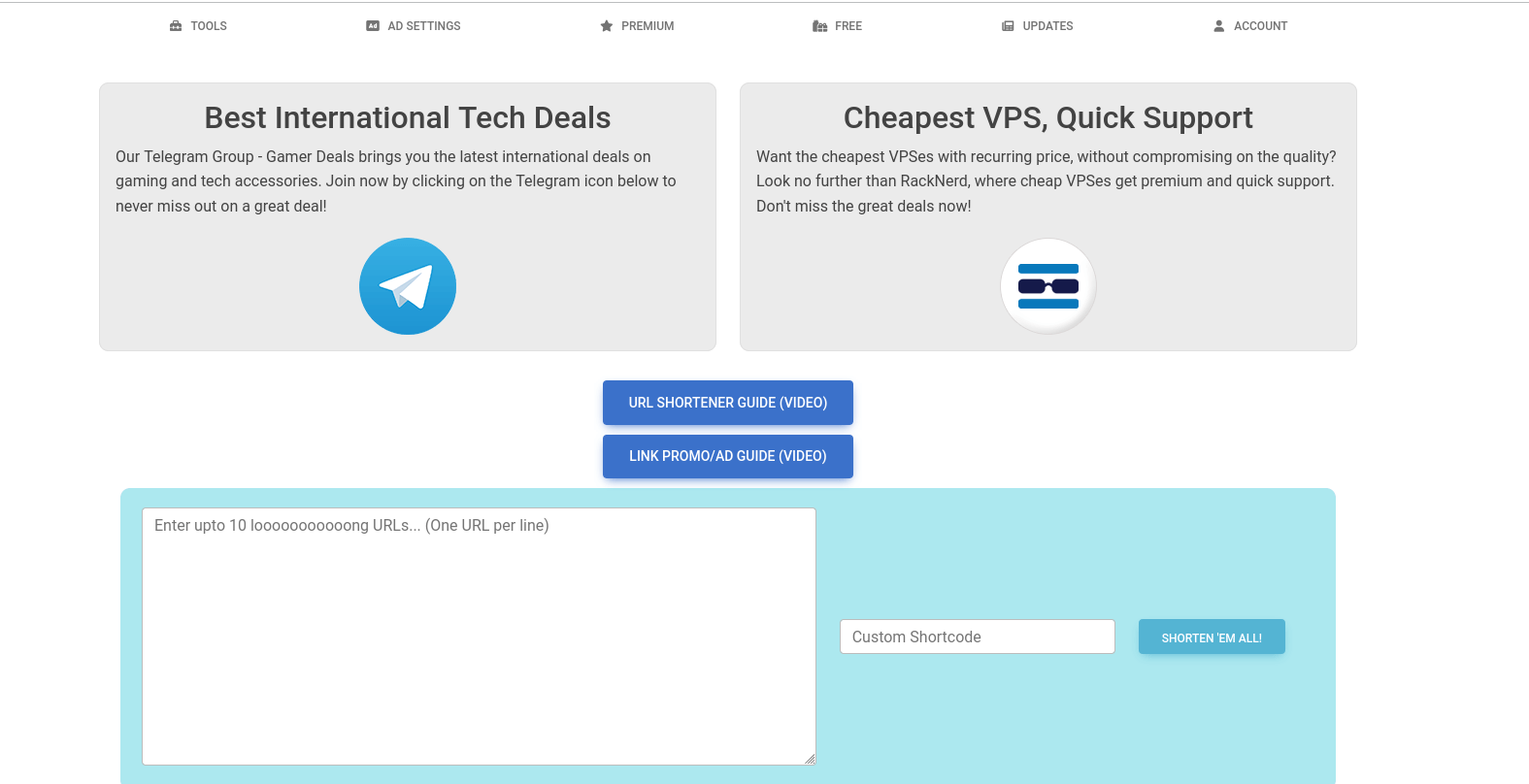 Screenshot of Gloo URL Shortener, Paste & Video Locker